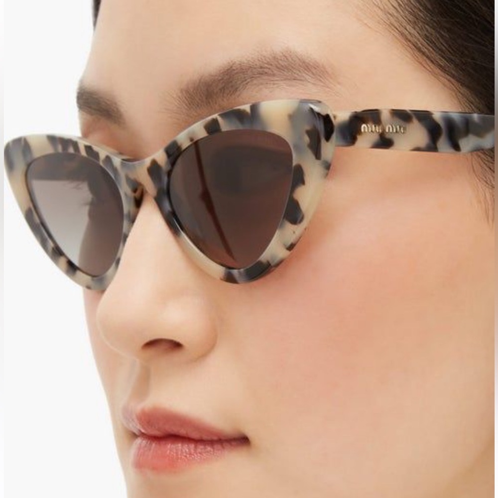 Miu Miu Leopard Print Cat-Eye Sunglasses